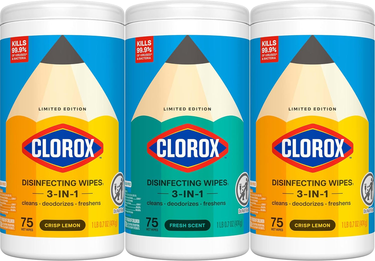 Clorox Disinfecting Wipes Cleaning Variety Pack, 75 Count, 3 Pack