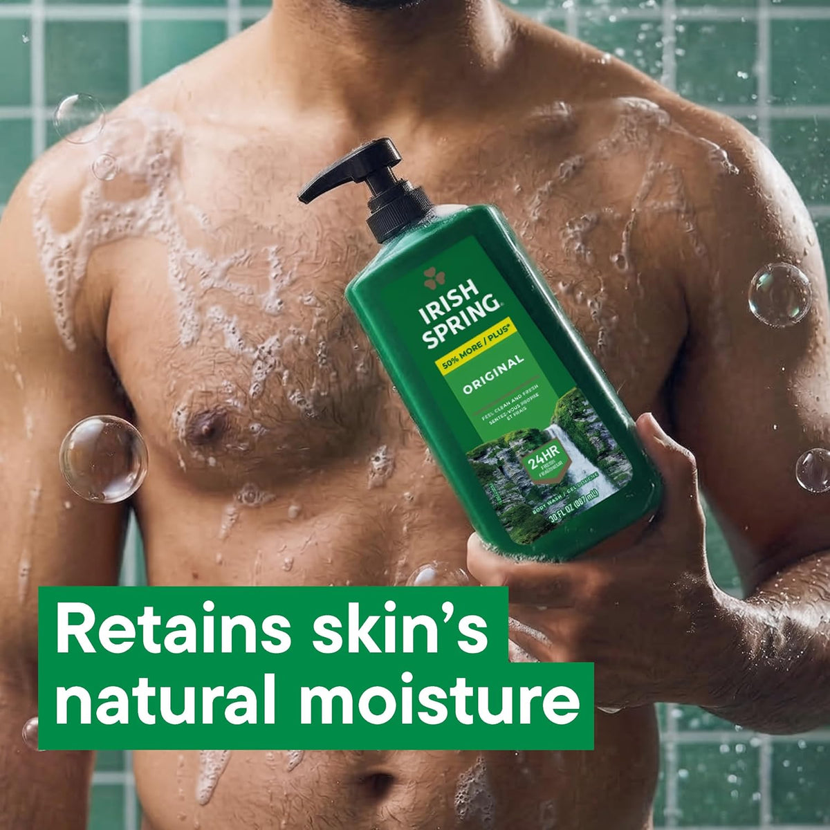 Irish Spring 5 in 1 Body Wash for Men, Fresh Eucalyptus & Bergamot, 887 mL