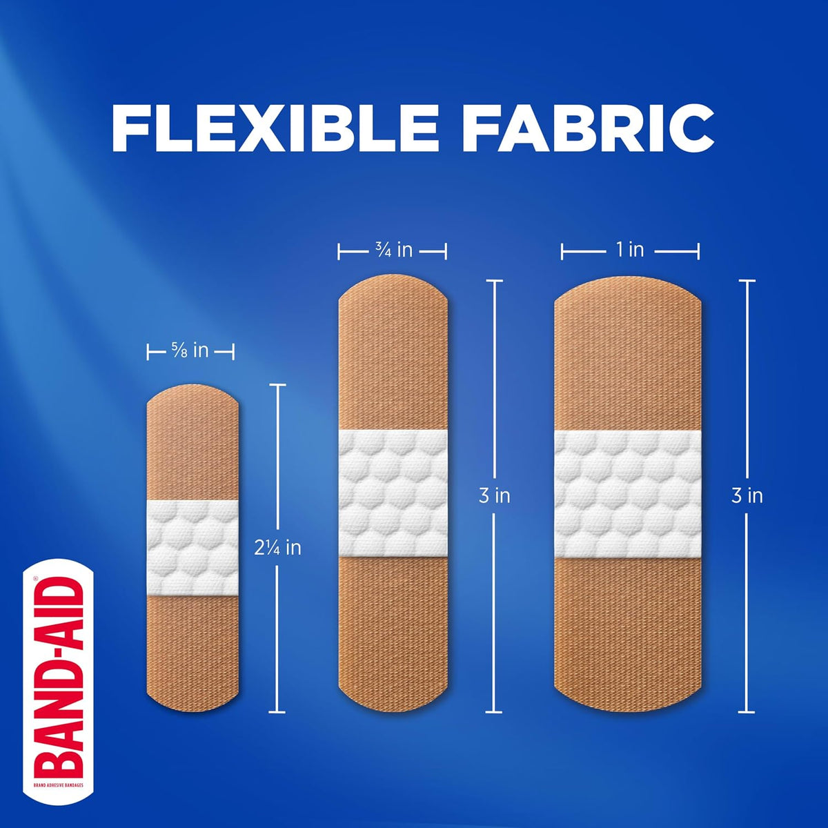 BAND-AID Brand Flexible Fabric Adhesive Bandages, Assorted Sizes, 100 Count