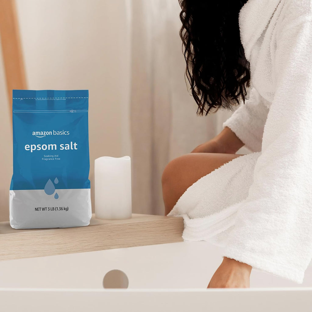 Amazon Essentials Epsom Salt Soak, Magnesium Sulfate USP, 3 Pound, 1-Pack (Previously Amazon Basics)