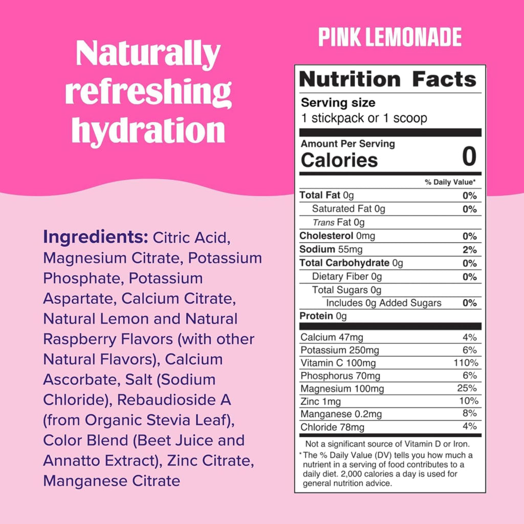 Ultima Replenisher Pink Lemonade Electrolyte Packets, 20 Stickpacks