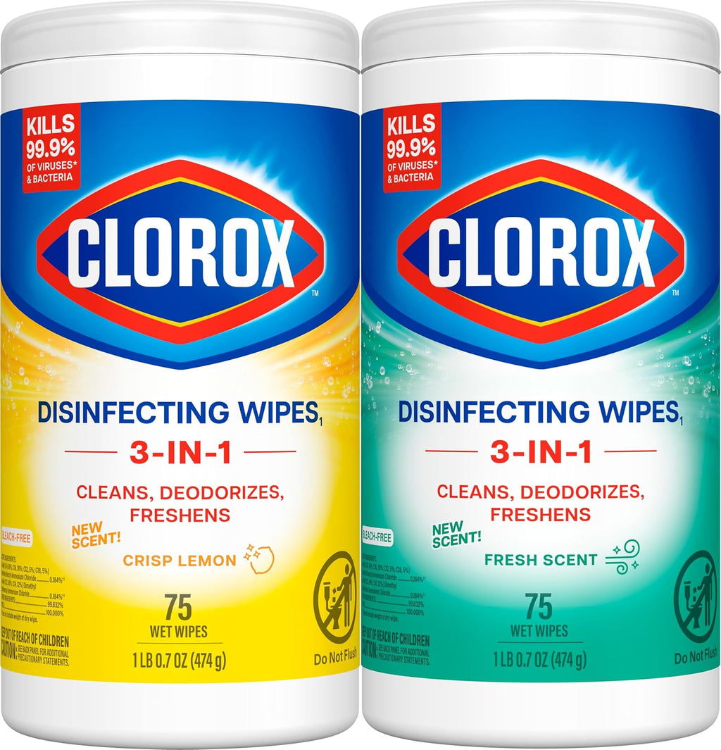 Clorox Disinfecting Wipes Cleaning Variety Pack, 75 Count, 3 Pack