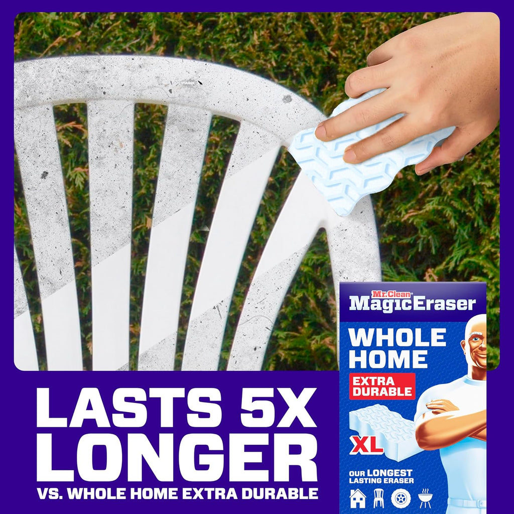 Mr. Clean Magic Eraser, All Purpose Cleaner, Cleaning Scrubber, Wall, Sneaker, Kitchen, Bathroom, Shower Cleaning Supplies, Melamine Pads, Whole Home Extra Durable, 12ct
