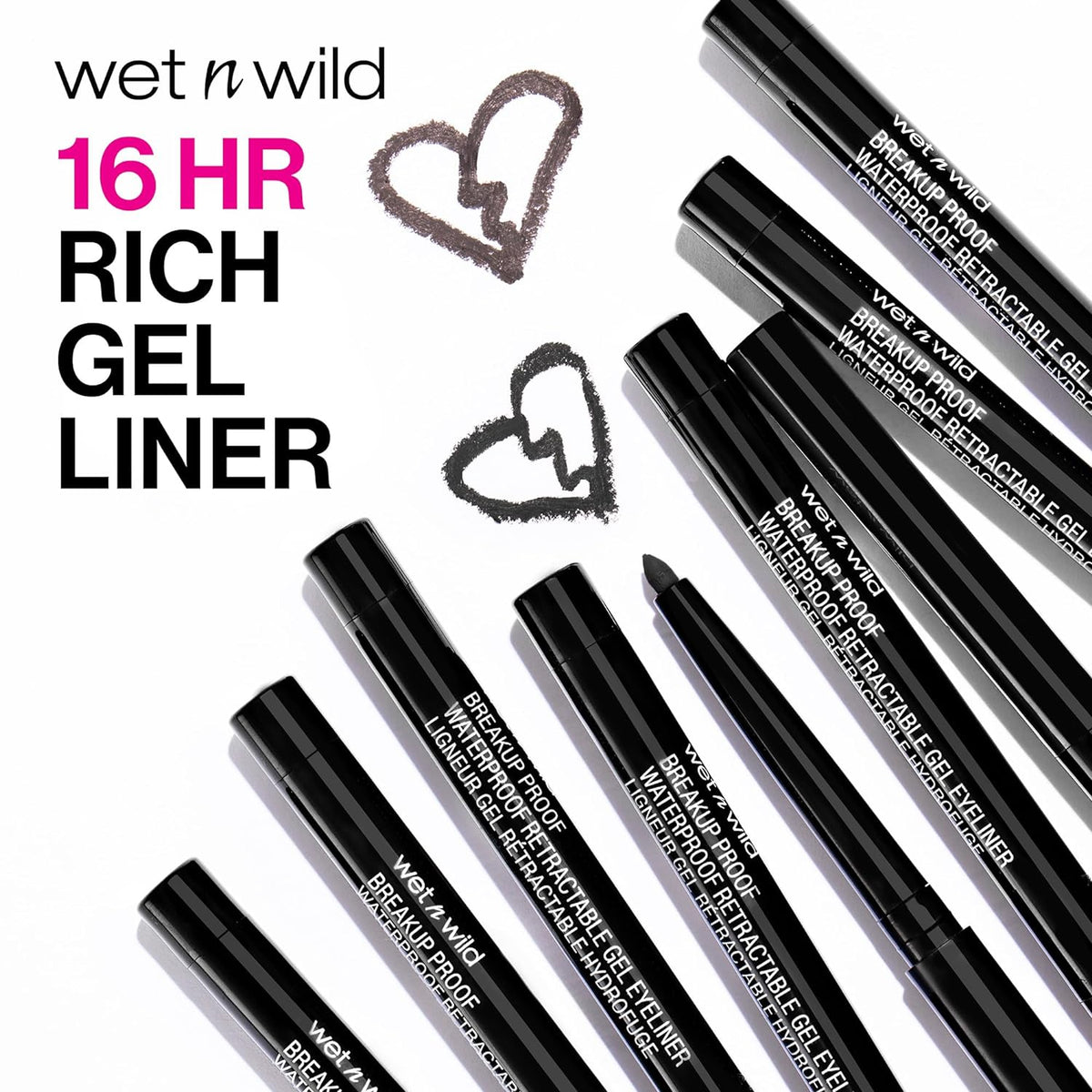 wet n wild Mega Last Breakup Proof Waterproof Retractable Gel Eyeliner - Ultra Pigmented 16-Hour Long Wear, Smudge Proof Satin Finish Formula, Cruelty-Free & Vegan - Brick Brown