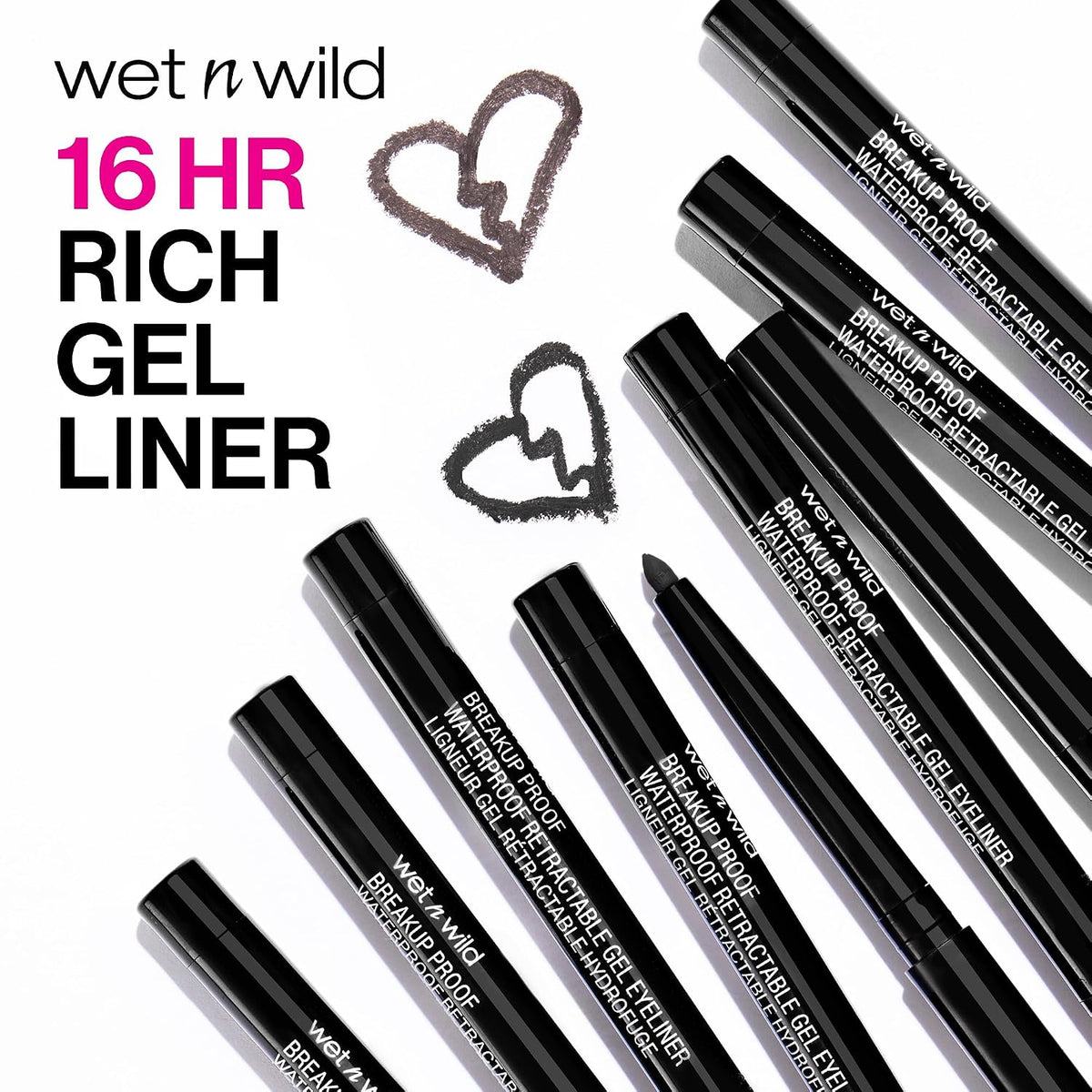 wet n wild Mega Last Breakup Proof Waterproof Retractable Gel Eyeliner - Ultra Pigmented 16-Hour Long Wear, Smudge Proof Satin Finish Formula, Cruelty-Free & Vegan - Brick Brown