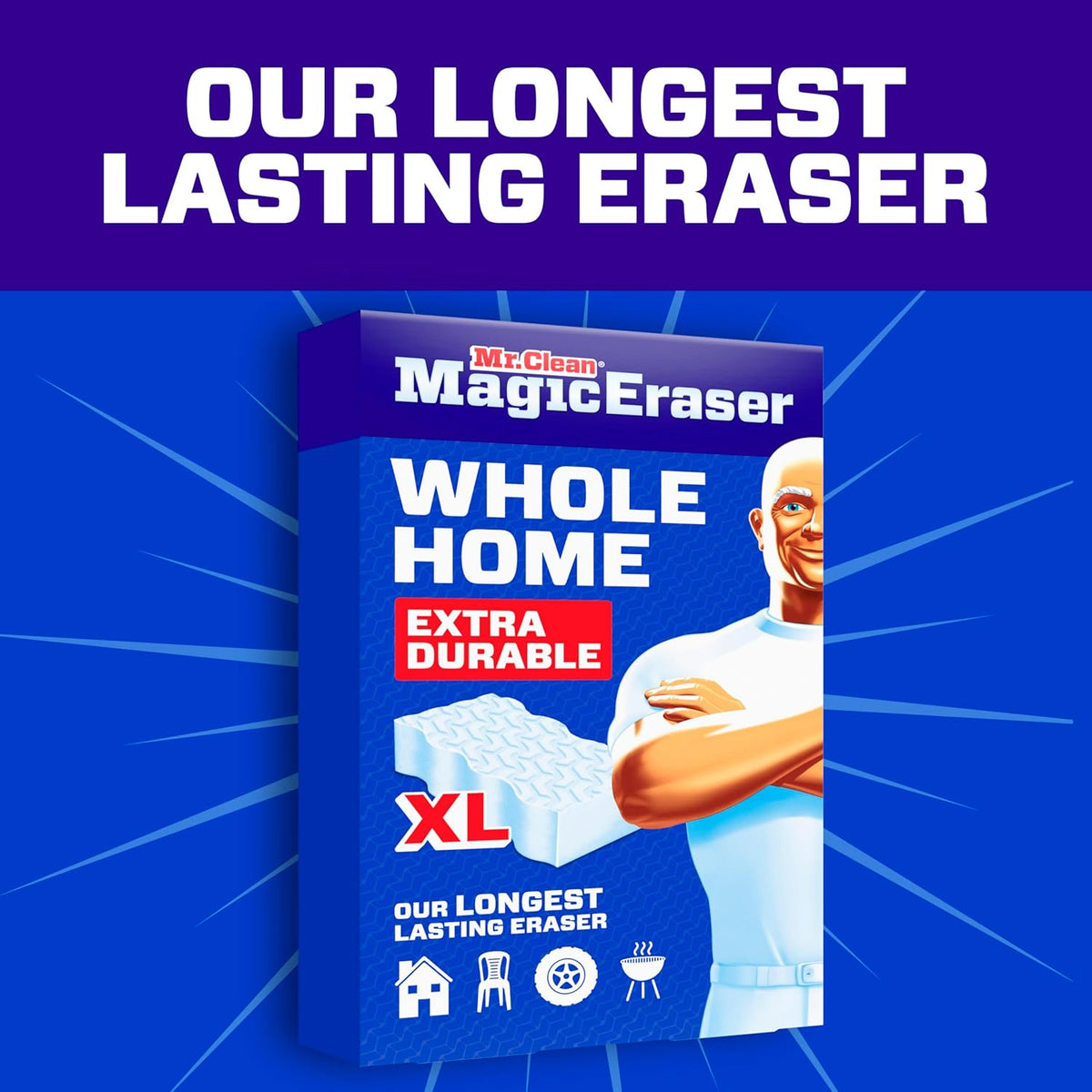 Mr. Clean Magic Eraser, All Purpose Cleaner, Cleaning Scrubber, Wall, Sneaker, Kitchen, Bathroom, Shower Cleaning Supplies, Melamine Pads, Whole Home Extra Durable, 12ct
