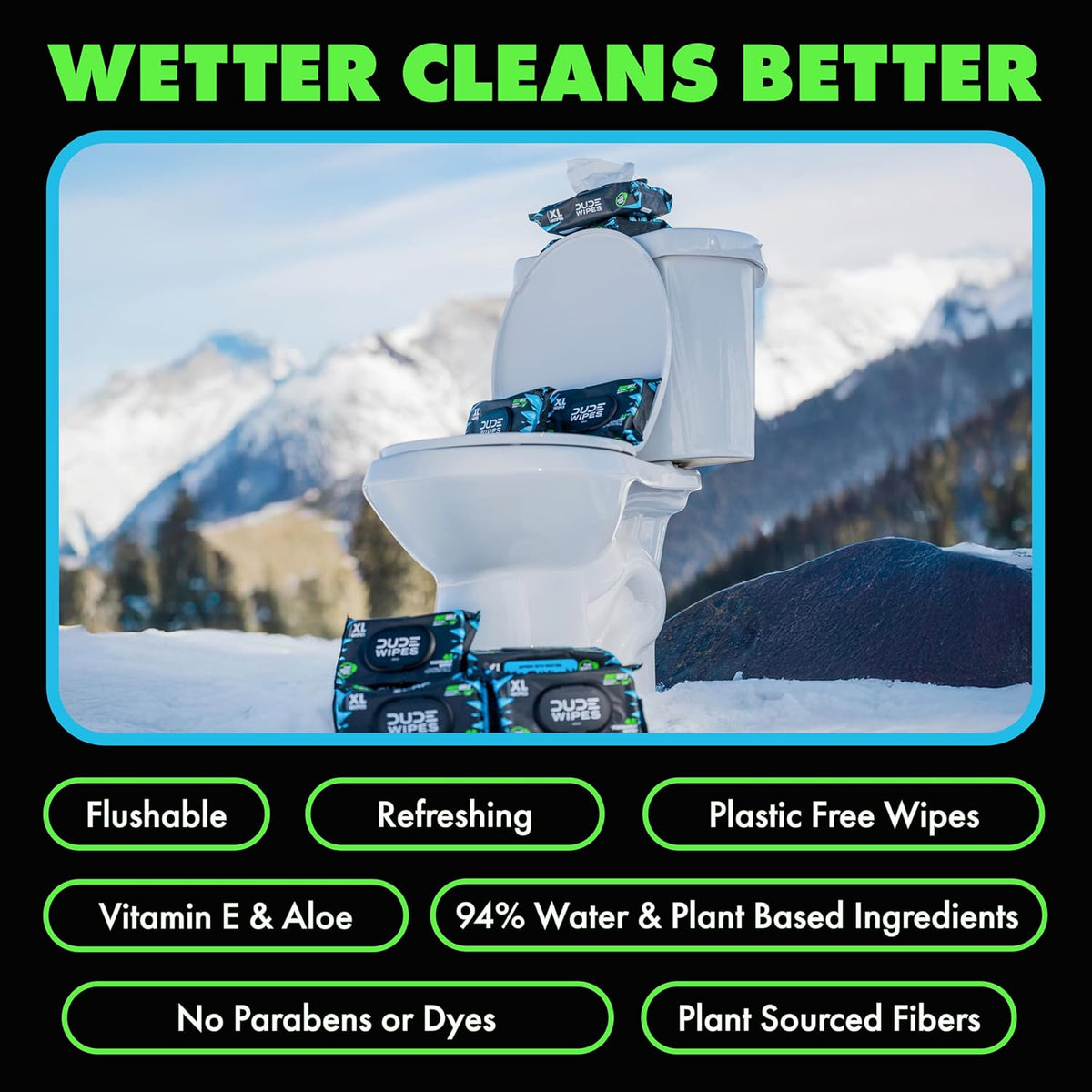 DUDE Wipes Unscented Adult Flushable Wet Wipes, Sensitive Skin, 288 Count