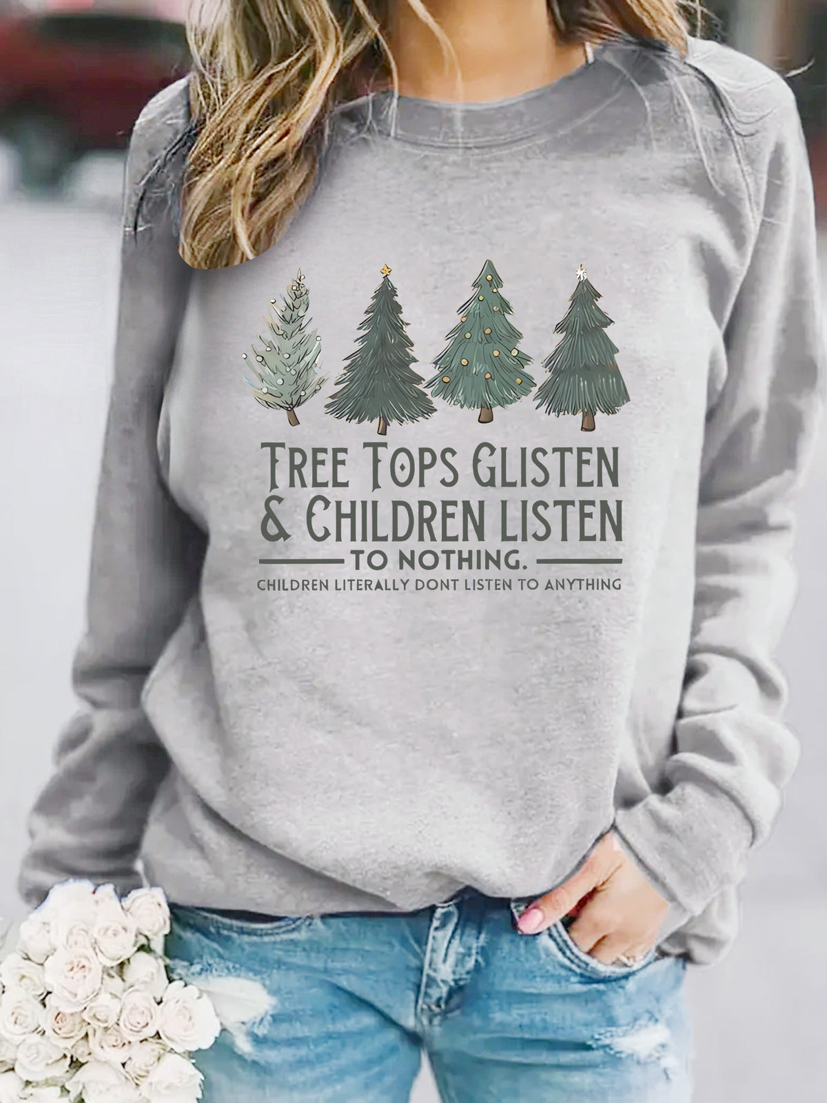 Printed pullover sweatshirt