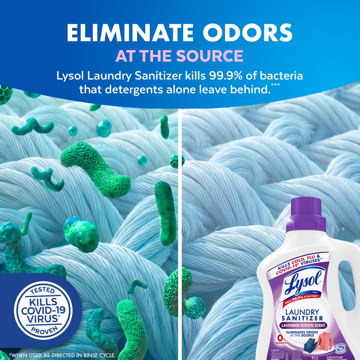 Lysol Laundry Sanitizer Liquid, Detergent Additive, Crisp Linen, 90oz