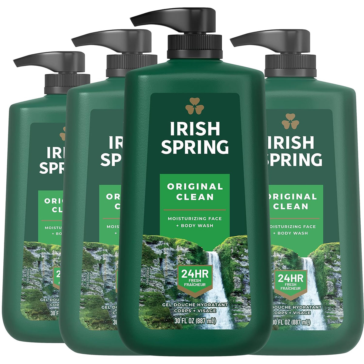 Irish Spring 5 in 1 Body Wash for Men, Fresh Eucalyptus & Bergamot, 887 mL