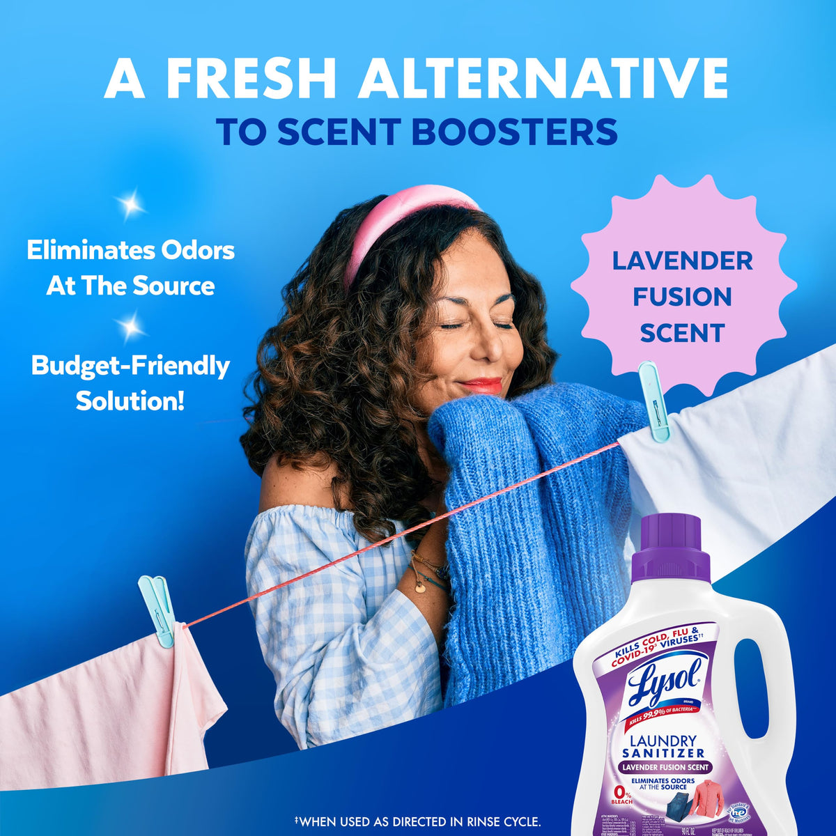 Lysol Laundry Sanitizer Liquid, Detergent Additive, Crisp Linen, 90oz