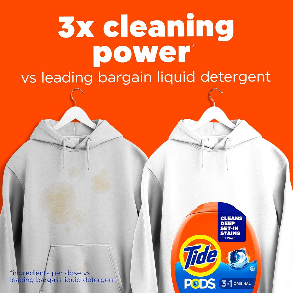 Tide PODS laundry detergent pacs, 3-in-1 Stain Remover, Odor Fighter, Color Protector, 112 Count, HE compatible, Spring Meadow Scent