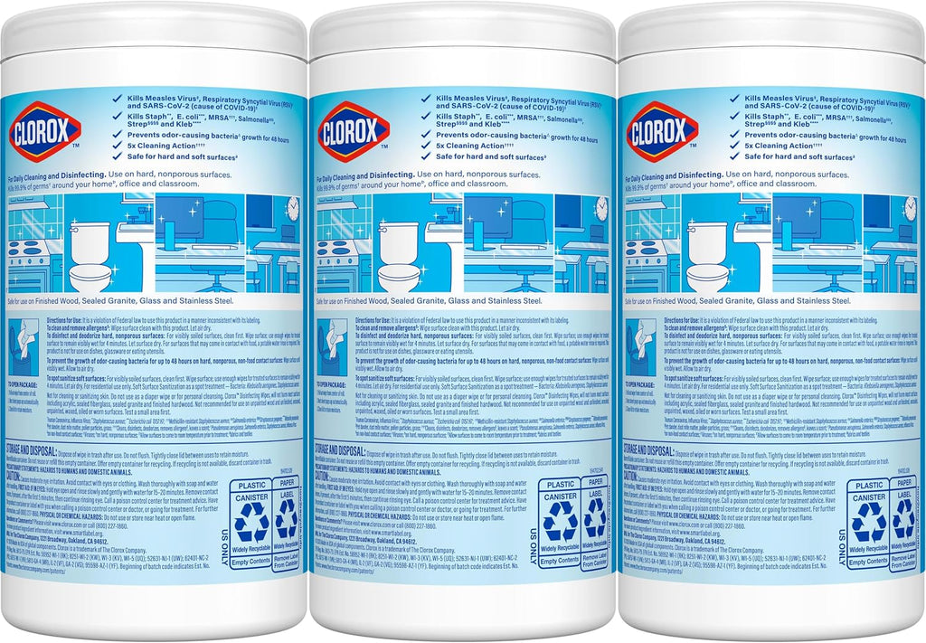 Clorox Disinfecting Wipes Cleaning Variety Pack, 75 Count, 3 Pack