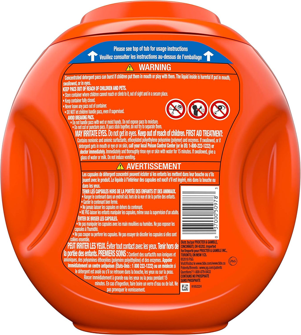 Tide PODS laundry detergent pacs, 3-in-1 Stain Remover, Odor Fighter, Color Protector, 112 Count, HE compatible, Spring Meadow Scent
