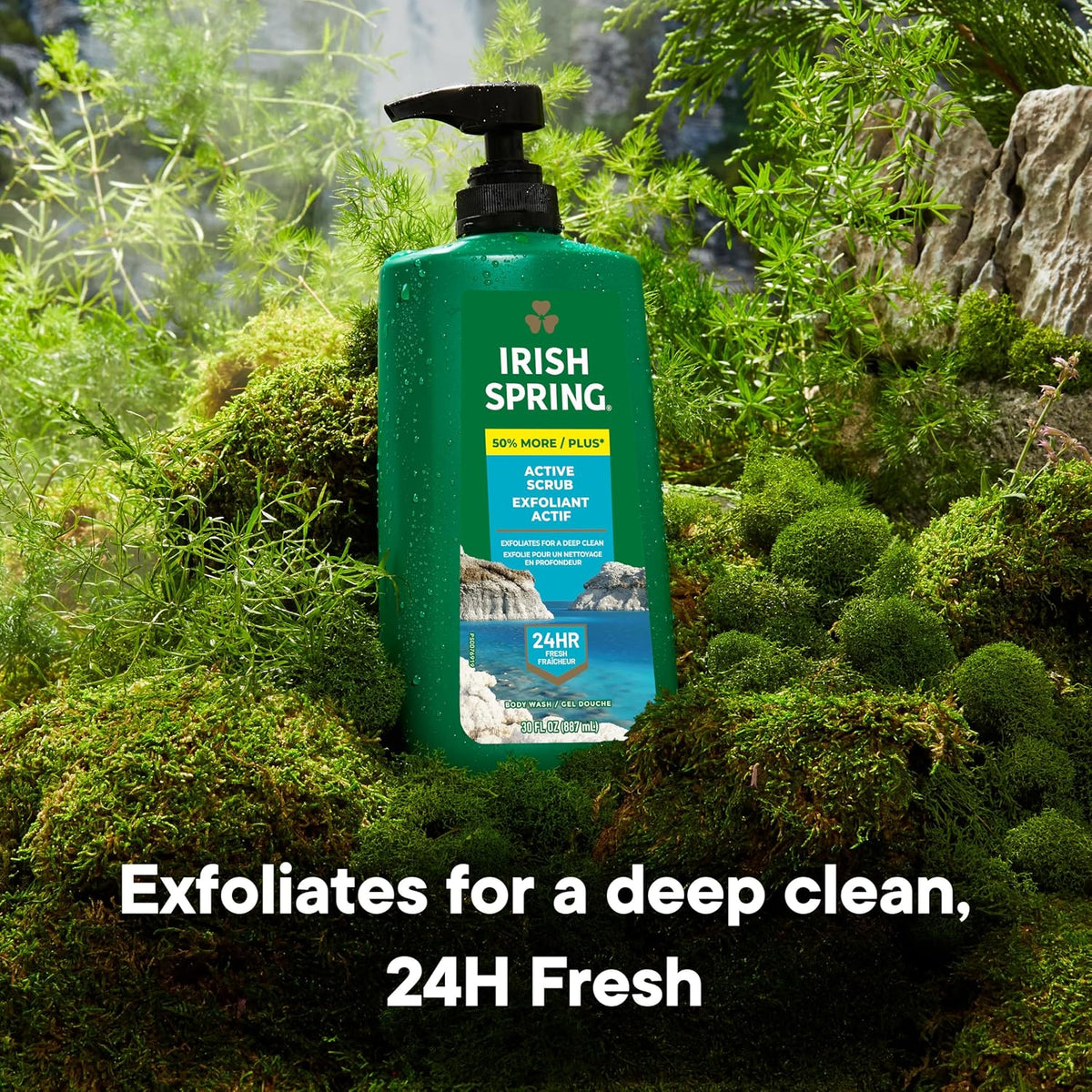 Irish Spring 5 in 1 Body Wash for Men, Fresh Eucalyptus & Bergamot, 887 mL